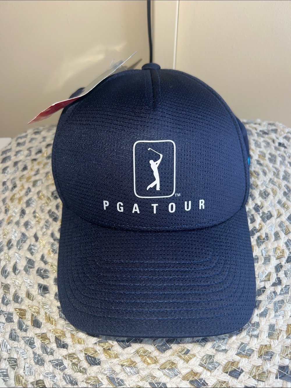PGA Tour Navy Performance Golf Hat with White Logo